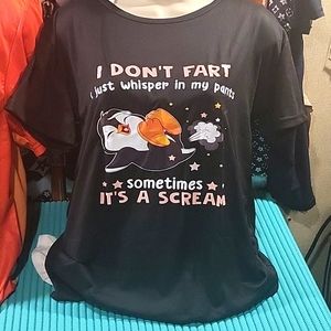 Penguin Graphic Tee Black XL Round Neck